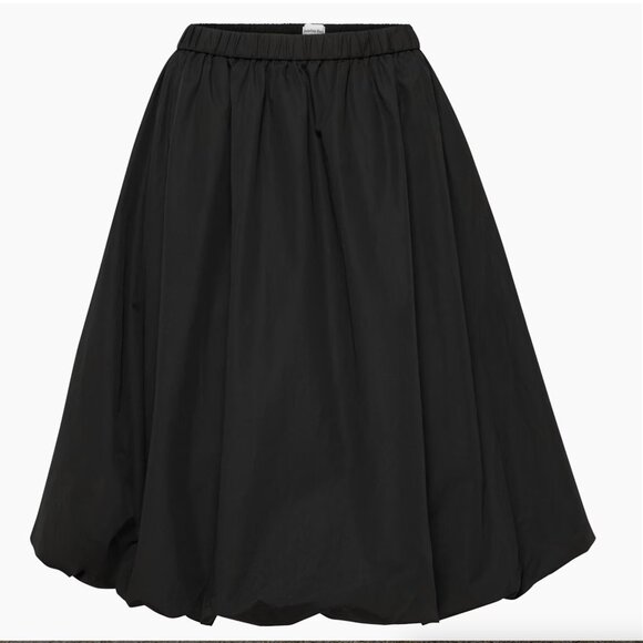 Aritzia Sunday Best Bubbly Cotton Poplin Bubble Midi Skirt Black Size Medium - Picture 2 of 10